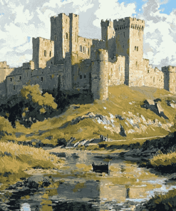 Warkworth Castle Fortress Diamond Painting