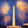 Washington Monument Fireworks Display Diamond Painting