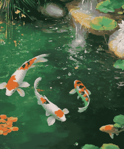 Water Lilies and Koi Fish Diamond Painting