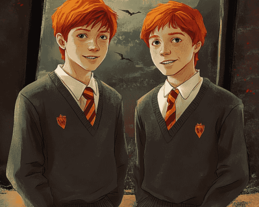 Weasley Twins Cartoon Diamond Painting