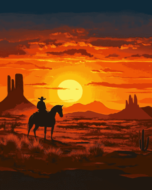 Western Desert Silhouette Diamond Painting