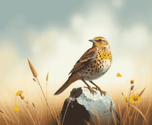 Western Meadowlark Bird Diamond Painting