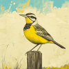 Western Meadowlark Bird Diamond Painting