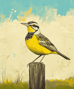 Western Meadowlark Bird Diamond Painting