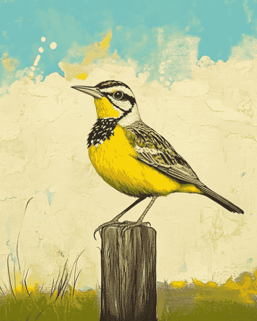 Western Meadowlark Bird Diamond Painting