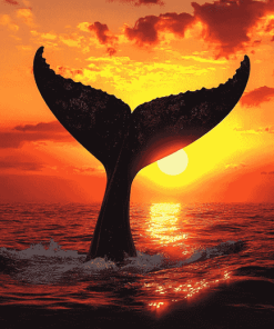 Whale Tail Silhouette Diamond Painting