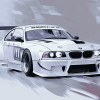 White BMW Racing Diamond Painting