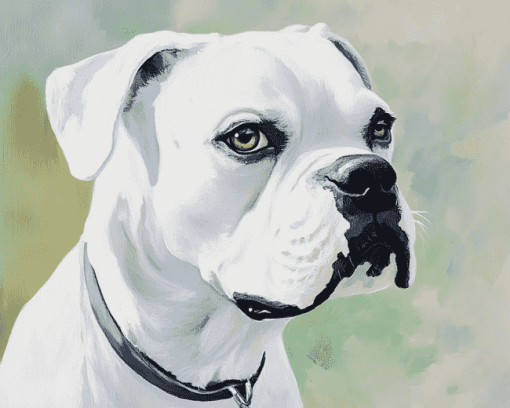 White Boxer Puppy Diamond Painting