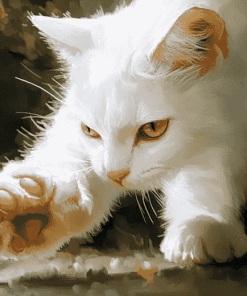 White Cat Diamond Painting