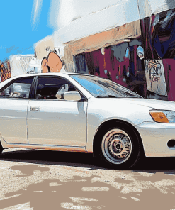 White Corolla Car Diamond Painting