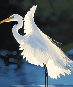 White Egret Bird Diamond Painting