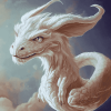 White Falcor Fantasy Diamond Painting