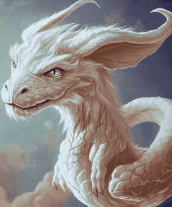 White Falcor Fantasy Diamond Painting