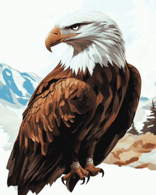 White Headed Eagle Animation Diamond Painting