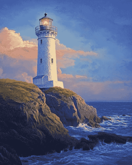 White Lighthouse Beacon Diamond Painting