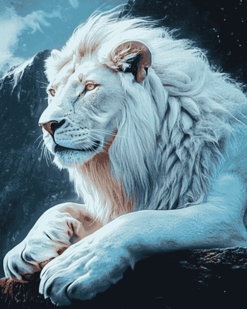 White Lion Wildlife Diamond Painting