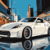 White Nissan 370z Engines Diamond Painting