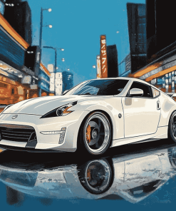 White Nissan 370z Engines Diamond Painting