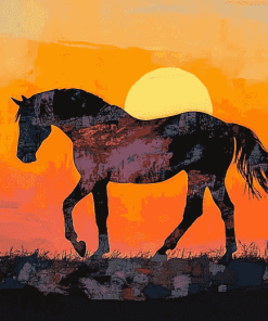 Wild Horse Silhouette Diamond Painting