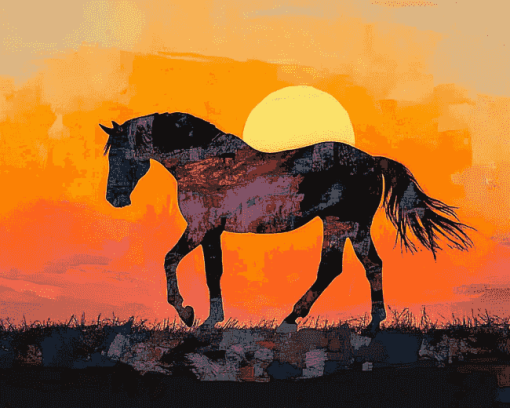 Wild Horse Silhouette Diamond Painting