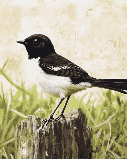 Willie Wagtail Birds Diamond Painting