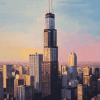 Willis Tower Chicago Skyline Diamond Painting