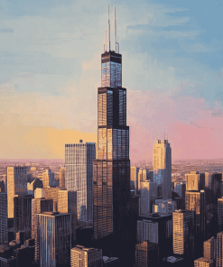 Willis Tower Chicago Skyline Diamond Painting