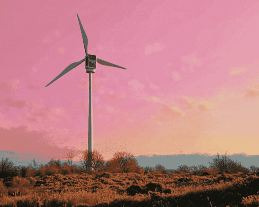 Wind Turbine Landscape Diamond Painting