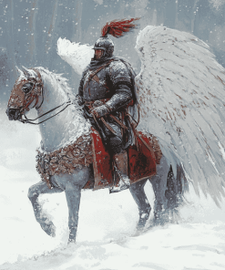 Winged Hussar Winter Scene Diamond Painting