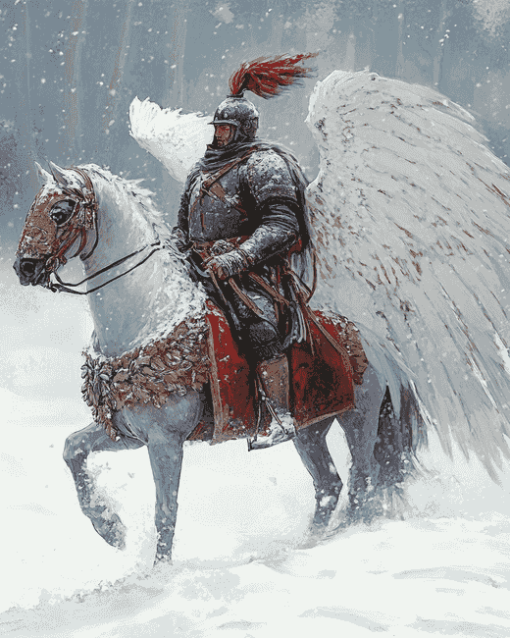 Winged Hussar Winter Scene Diamond Painting