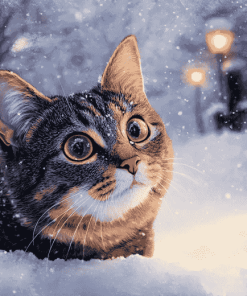 Winter Cat Diamond Painting