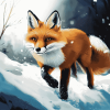 Winter Fox in Snow Diamond Painting