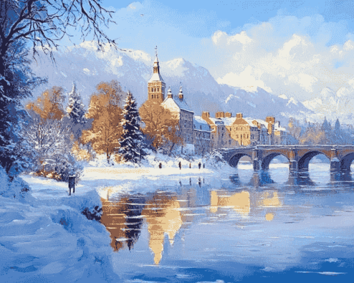 Winter Mountain Scenery London Diamond Painting