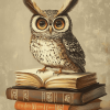 Wise Owl on Books Diamond Painting