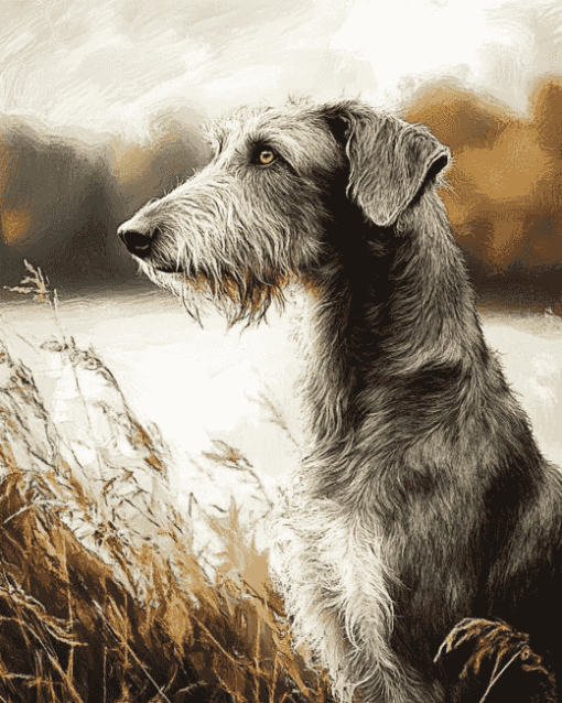 Wolfhound Puppy Diamond Painting