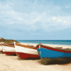 Wood Boats on the Beach Diamond Painting