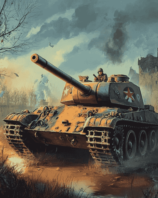 World War II Military Tank Diamond Painting