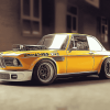 Yellow BMW E10 Car Diamond Painting