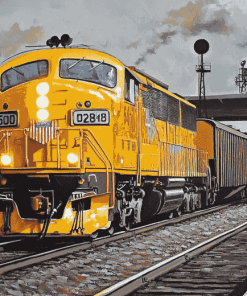 Yellow Diesel Engines Diamond Painting