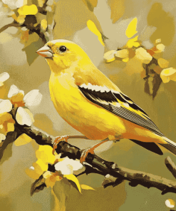 Yellow Finch Bird Diamond Painting