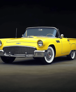 Yellow Ford Thunderbird Car Diamond Painting