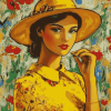 Yellow Hat Vintage Woman Diamond Painting