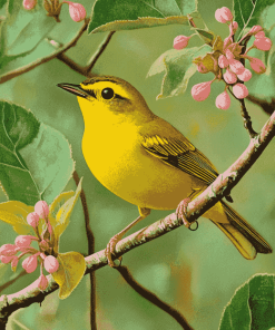 Yellow Kentucky Warbler Birds Diamond Painting