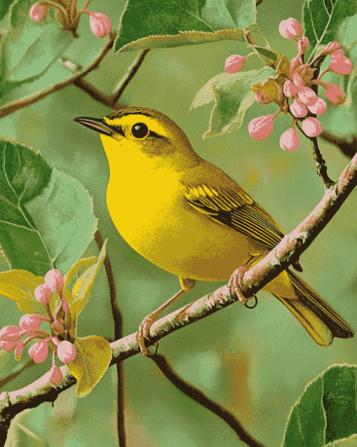 Yellow Kentucky Warbler Birds Diamond Painting