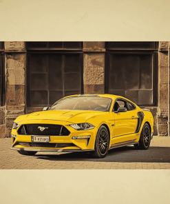 Yellow Mach 1 Mustang Car Diamond Painting