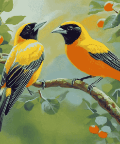 Yellow Old World Orioles Diamond Painting