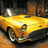 Yellow Thunderbird Car Diamond Painting