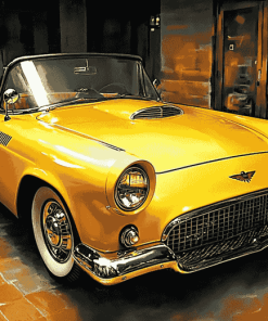 Yellow Thunderbird Car Diamond Painting