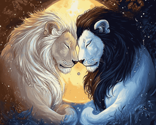 Yin Yang Lion Diamond Painting