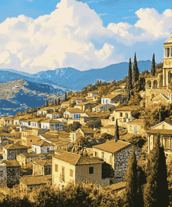 Zagoridiamond Greece Cityscape Diamond Painting